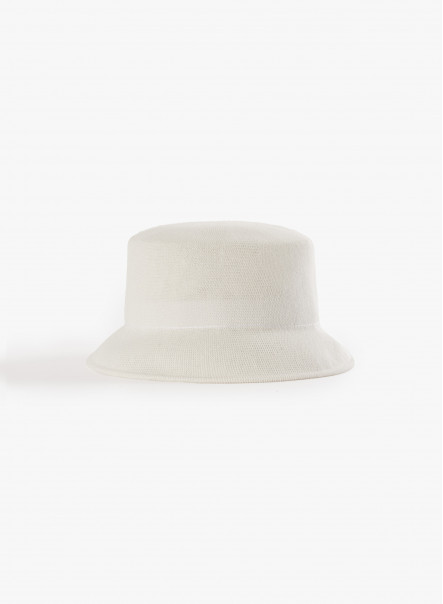 Cappello da pescatore in cotone bianco