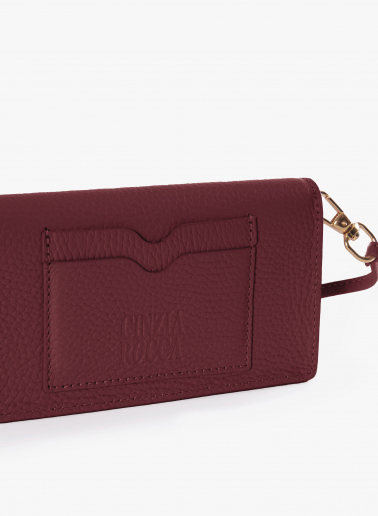 Portacellulare in pelle bordeaux