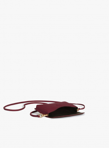 Burgundy genuine leather phone bag