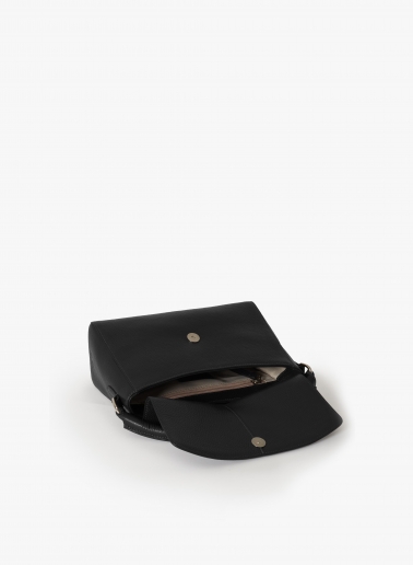 Black genuine leather handbag