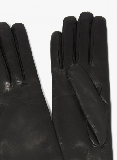 Long black nappa leather gloves