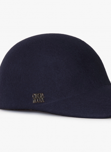Blue wool felt baseball hat