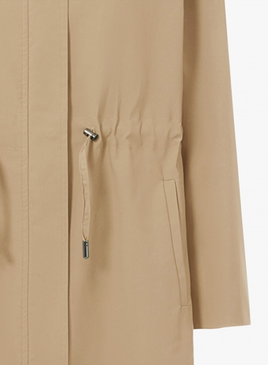 Beige parka in rainproof technical fabric