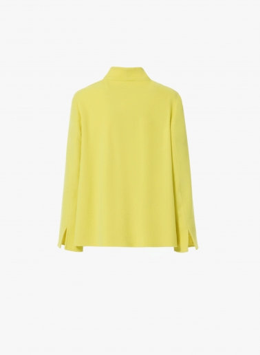 Yellow pure wool jacket with high collar