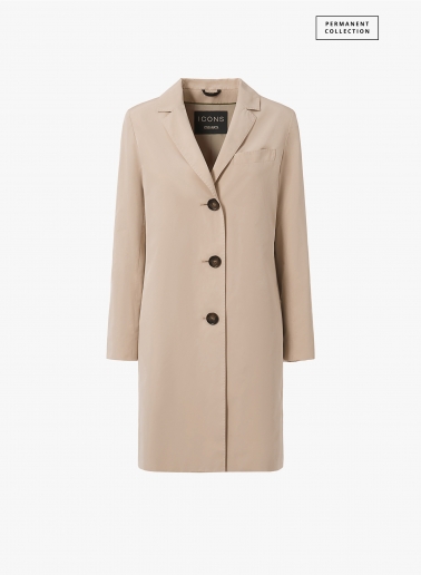Rainproof technical nylon beige masculine overcoat | Cinzia Rocca