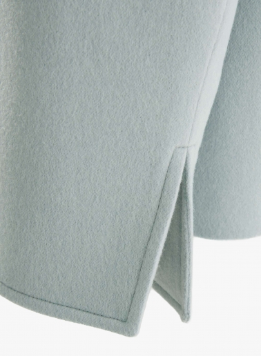 Light blue pure wool jacket with high collar