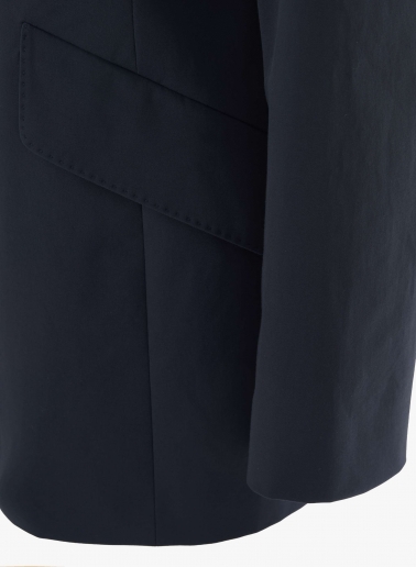 Dark blue stretch cotton jacket with detachable nylon bib