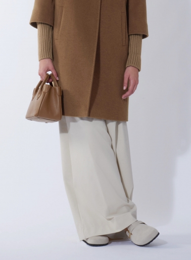 Mini tobacco color genuine leather tote bag