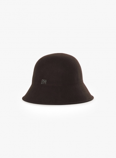 Brown wool cloche hat