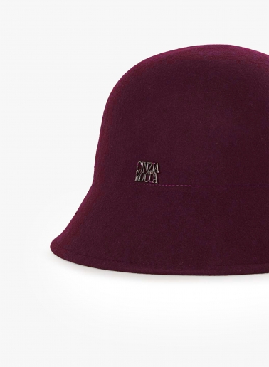Burgundy wool cloche hat