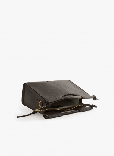 Brown leather handbag with strap