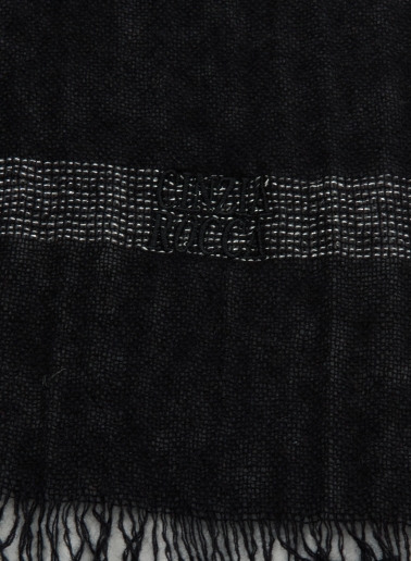 Maxi black cashmere scarf with lurex details
