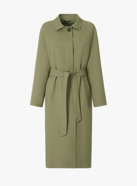 Зеленое шерстяное пальто с рубашечным воротником - Cinzia Rocca