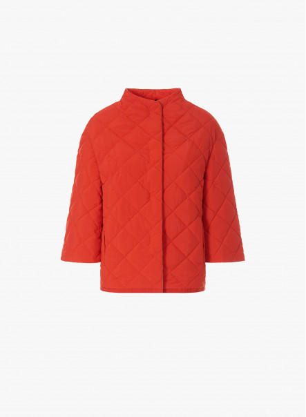 Утепленная куртка-кимоно кораллового цвета