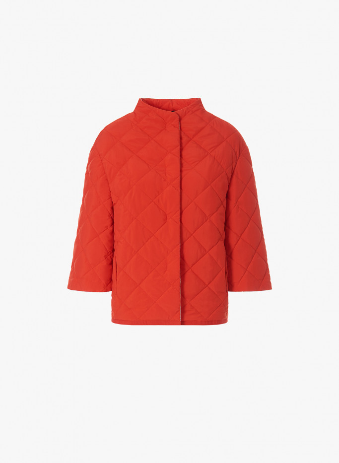 Утепленная куртка-кимоно кораллового цвета