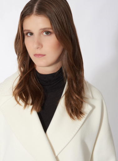 Oversized double breasted pure wool coat