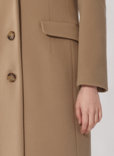 Maxi light camel wool and cashmere masculine coat