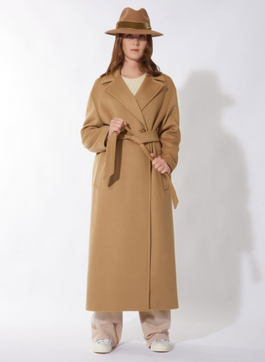 Camel wool felt fedora hat