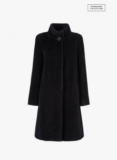 Flared black wool and alpaca coat | Cinzia Rocca