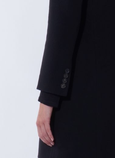 Black pure wool coat with masculine cut