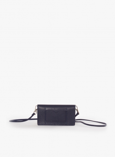 Blue genuine leather phone bag