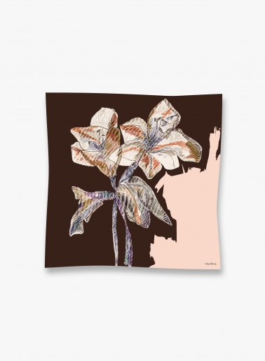 Pink pure silk scarf with floral pattern | Cinzia Rocca