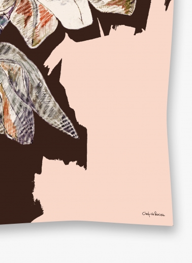 Pink pure silk scarf with floral pattern