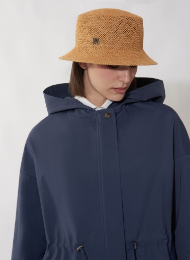Camel straw bucket hat