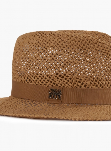 Camel classic openwork straw hat