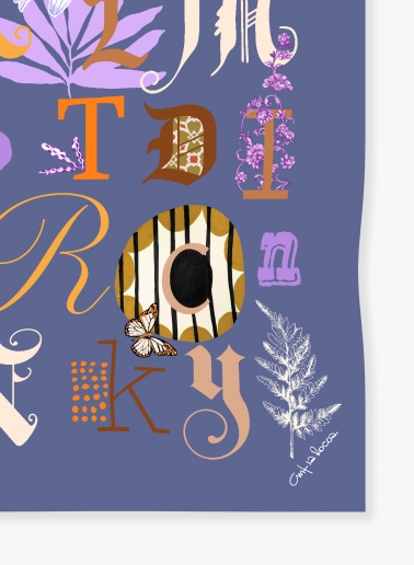 Light blue pure silk twill scarf with letter pattern