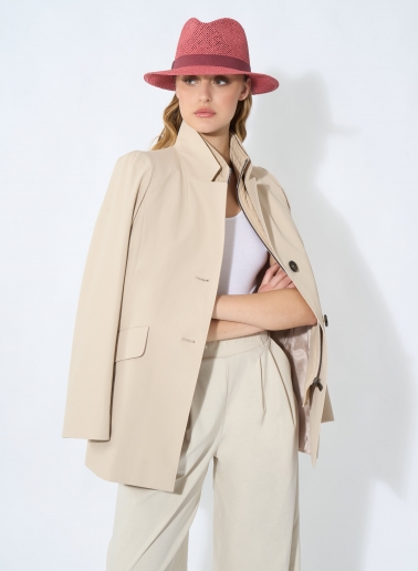 Pink classic openwork straw hat