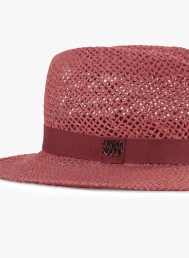 Pink classic openwork straw hat