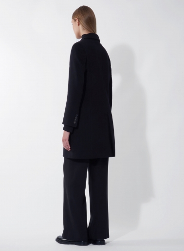 Black pure wool coat with masculine cut