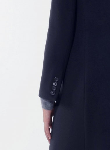Blue pure wool coat with masculine cut