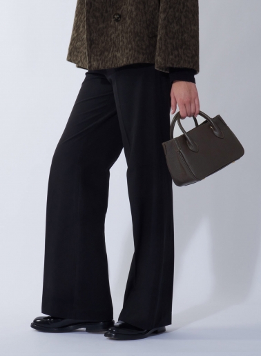 Mini brown genuine leather tote bag