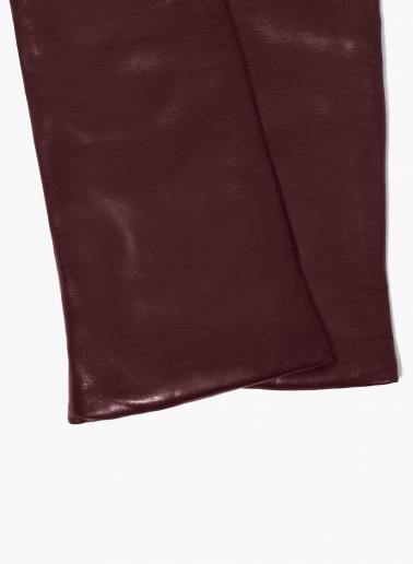 Long burgundy nappa leather gloves