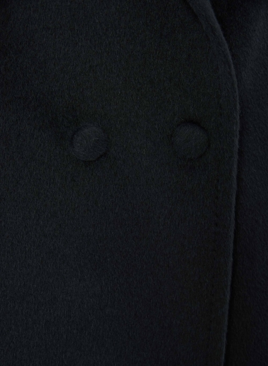 Blue double breasted coat in alpaca and wool