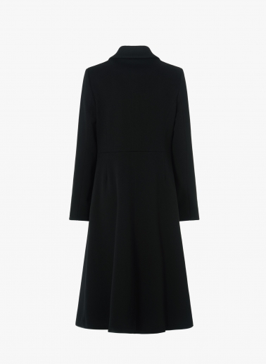 Long single breasted black pure wool frock coat