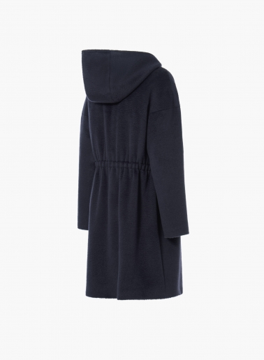 Blue alpaca and wool parka