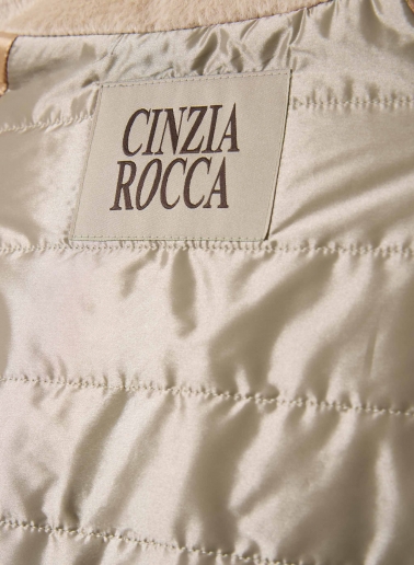 Beige alpaca and wool parka