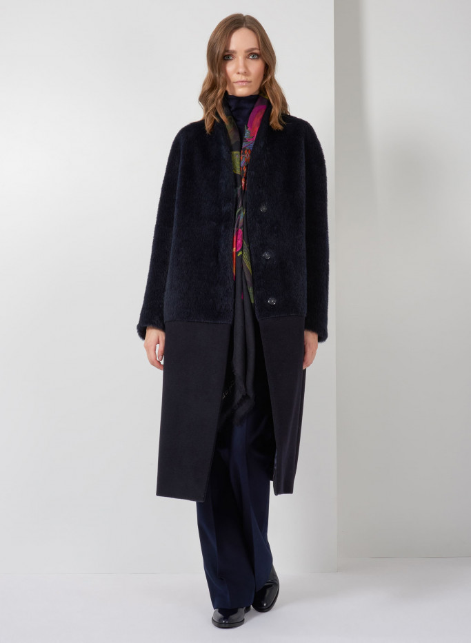 Long haired alpaca and wool blue long 