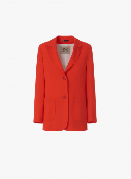 Coral color wool blazer | Cinzia Rocca