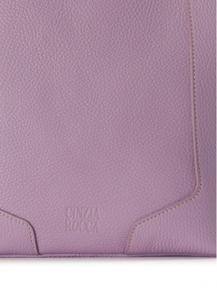 Lilac color backpack in genuine leather