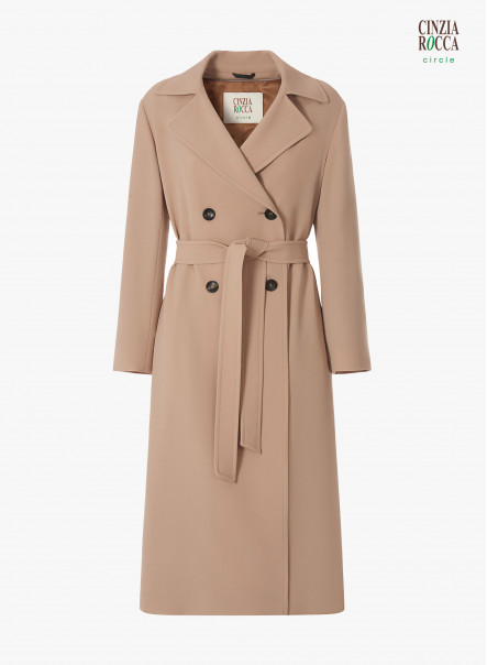 Beige certified wool trench coat