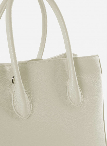 White Tote bag in genuine leather
