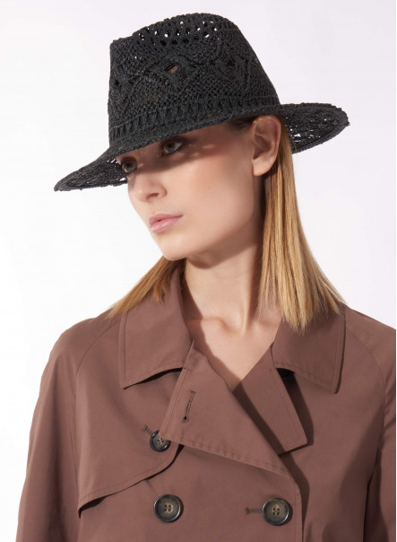 Classic black openwork hat