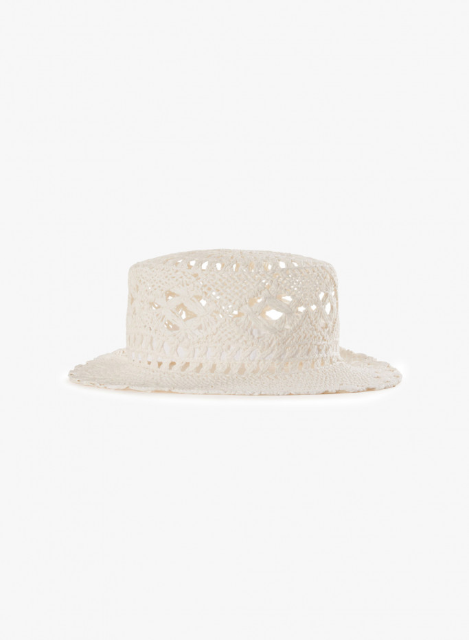 Gondolier white openwork hat