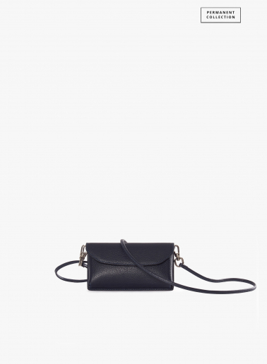 Blue genuine leather phone bag