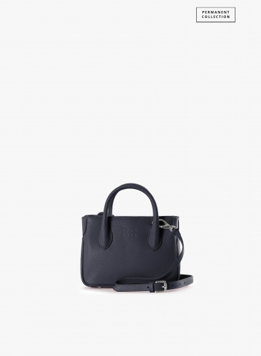 Mini blue genuine leather tote bag | Cinzia Rocca