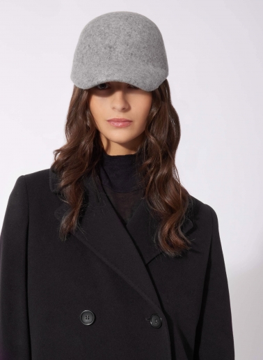 Light grey wool felt baseball hat